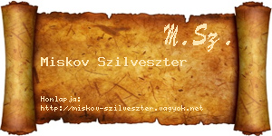 Miskov Szilveszter névjegykártya